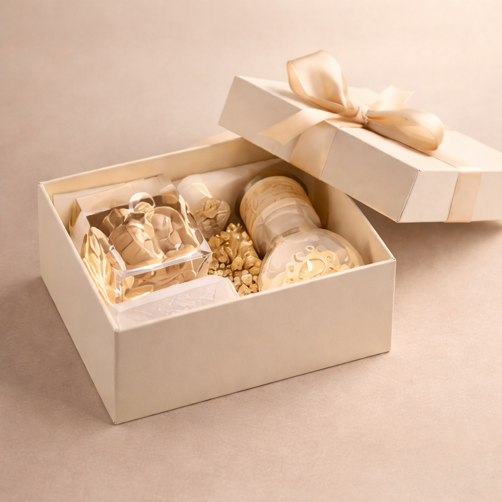 Thoughtfully curated gift boxes designed to create meaningful moments and deliver a refined gifting experience from the very first impression.